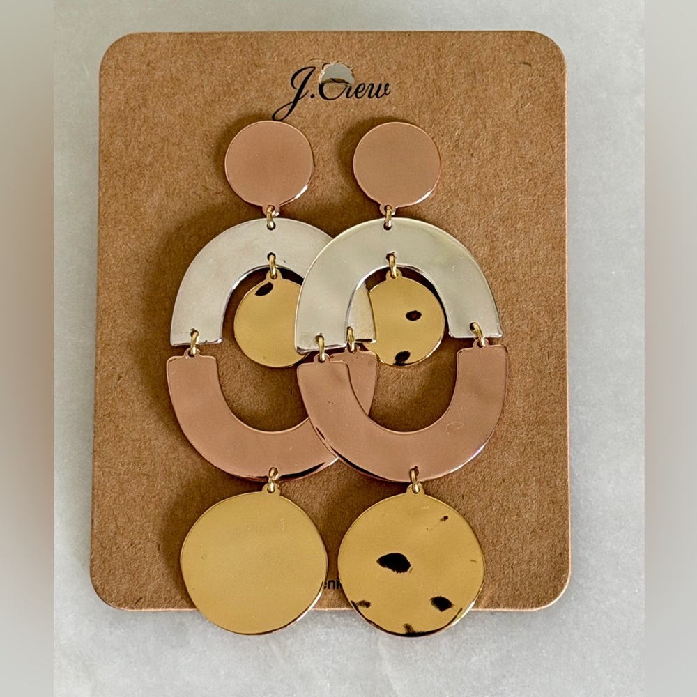 J. Crew Gold and Silver Geometric Earrings